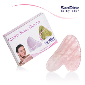 Guasha Scraping Massage Tool – Rose Quartz Gua Sha Board - Traditional Scraper Tool for Anti-Aging - 100% Natural Pink Quartz Stone Guasha - Gasha Massage Stones by Sandine